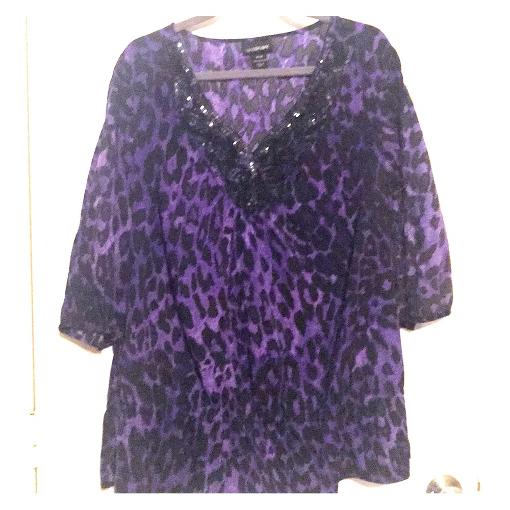 Beautiful Blouse W/ Black Sequins